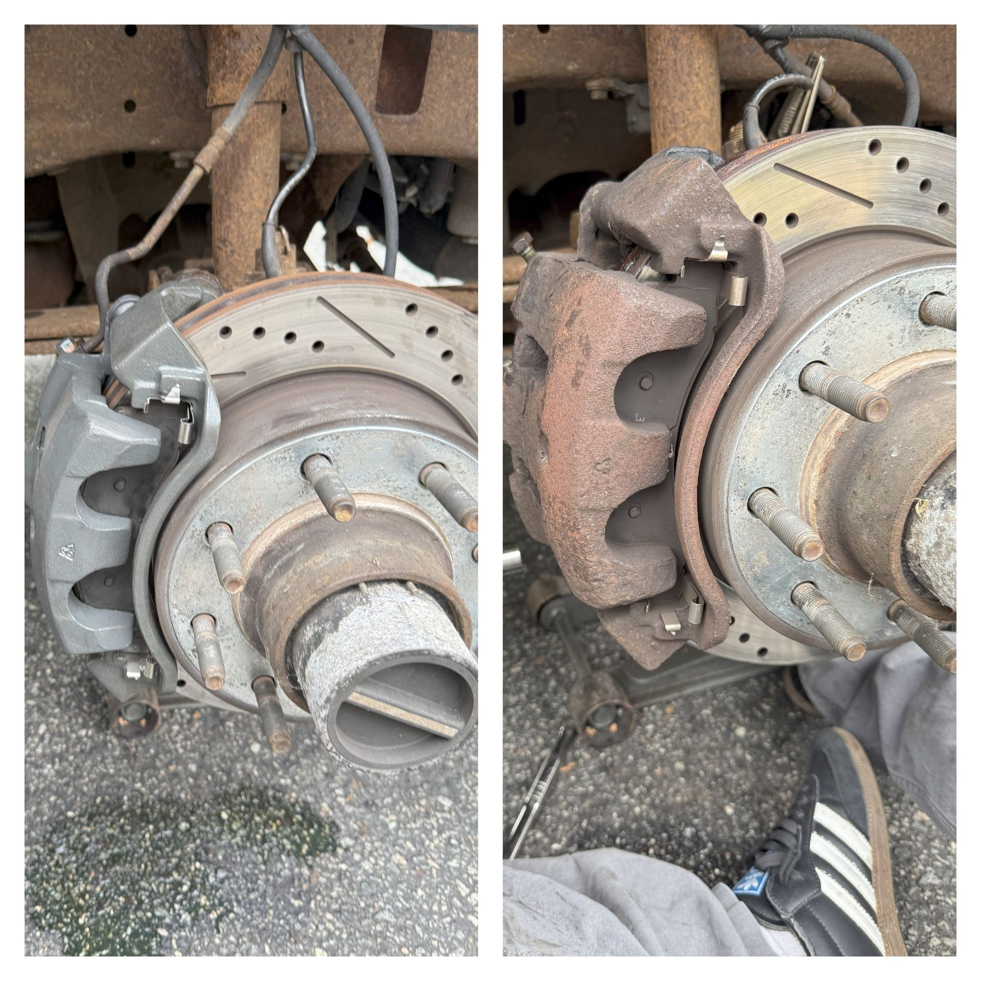 Old vs. new front caliper